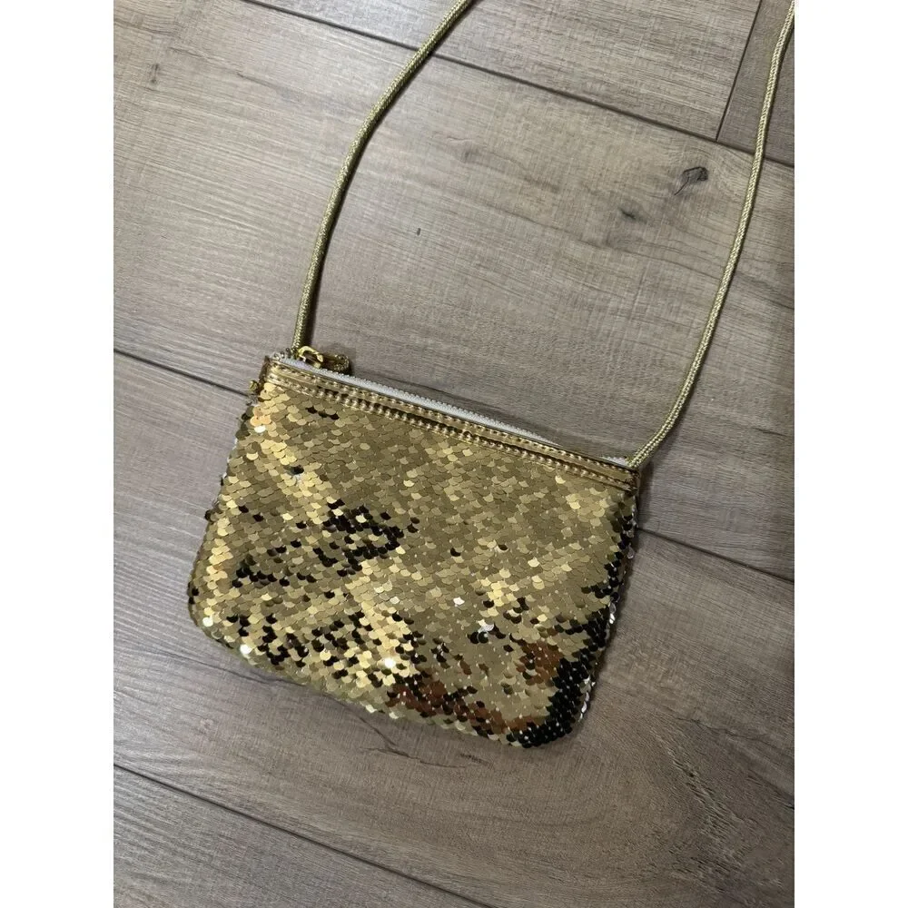 Crewcuts J.Crew gold sequin purse girls Crossbody bag Easter Sparkle Party‎
